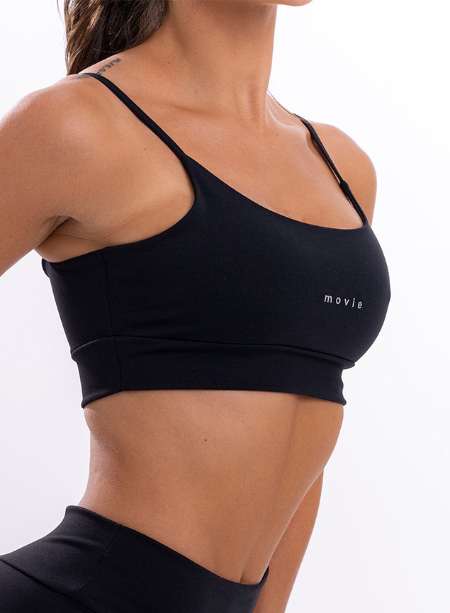 Top Feminino Preto Movie Fitness