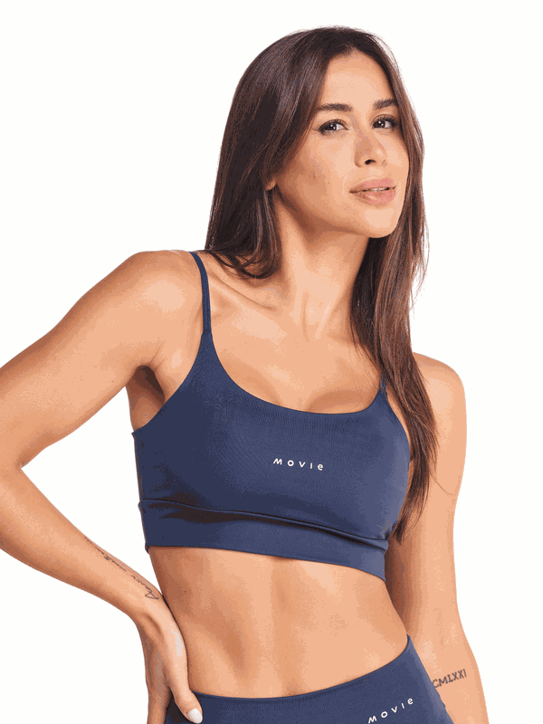 Top Feminino Fitness B&aacute;sico Marinho