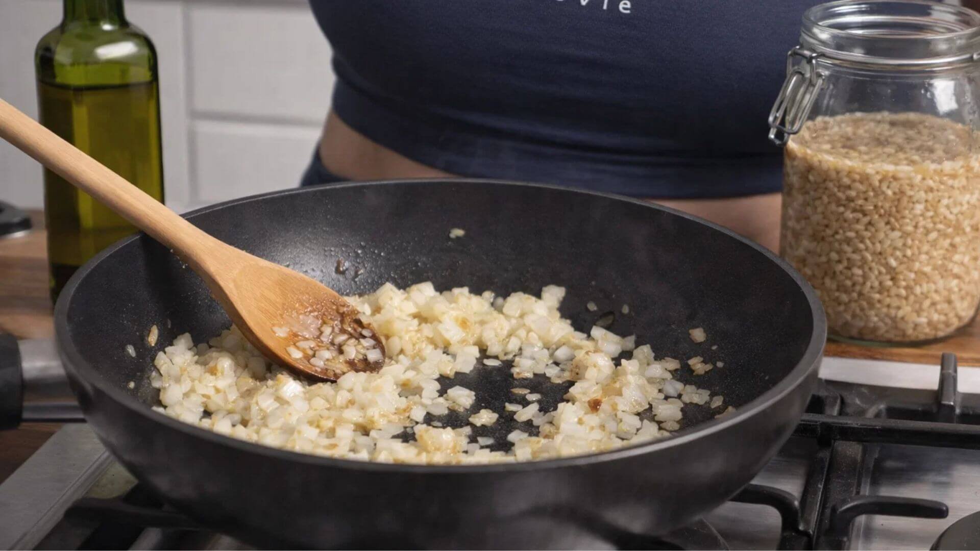Refogando Temperos Arroz Integral Cremoso