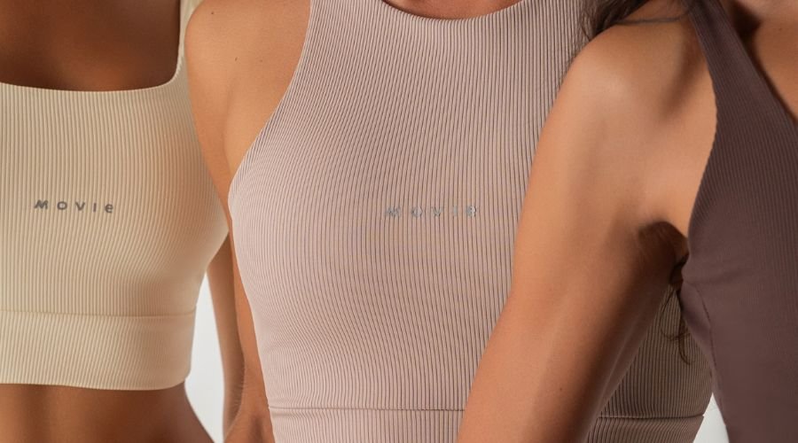 Detalhe do tecido canelado da Cole&ccedil;&atilde;o Pulsar Movie Fitness