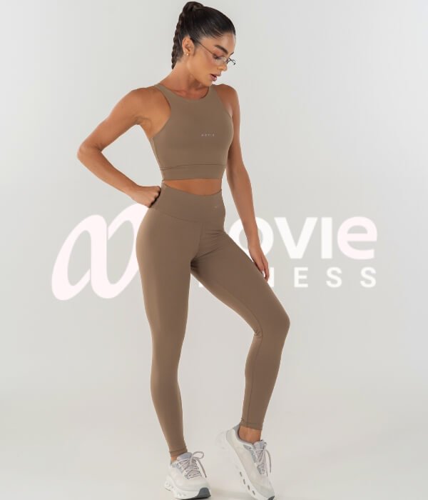 Legging de cintura alta Movie Fitness para treino p&oacute;s-parto