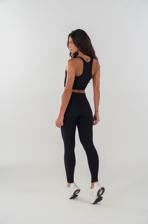 Conjunto fitness Movie Fitness legging e top com compressão moderada