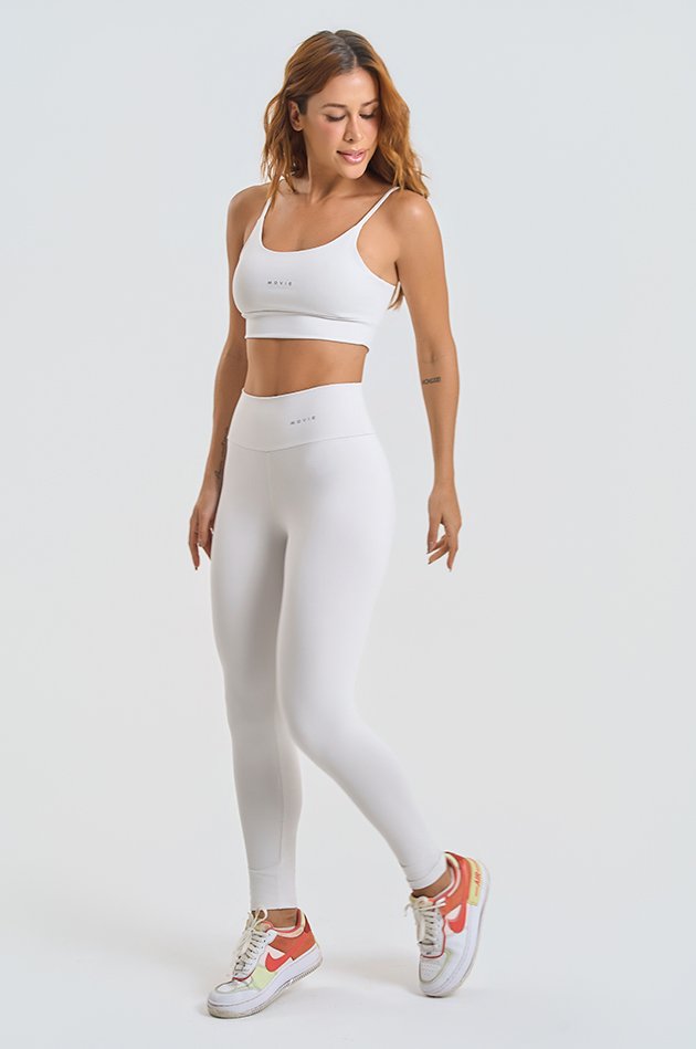 Conjunto Feminino Fitness Básico Top e Calça - Neve