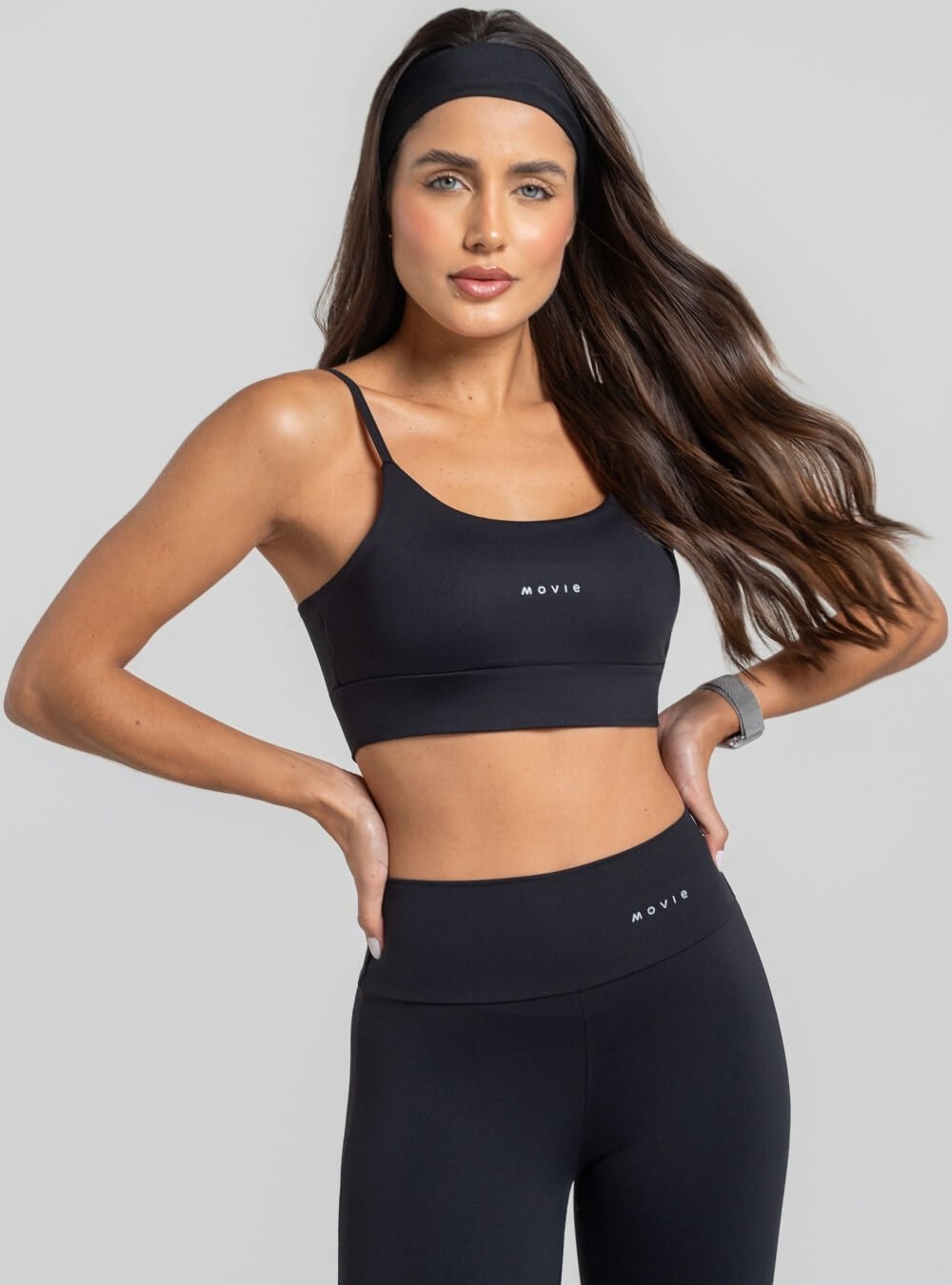 Conjunto fitness feminino Movie Fitness com legging e top