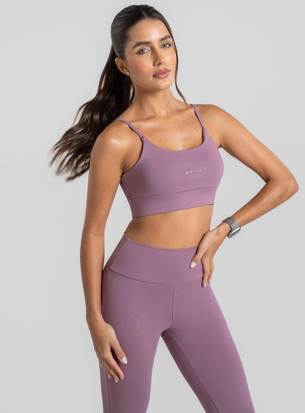 Legging feminina fitness Movie Fitness de cintura alta